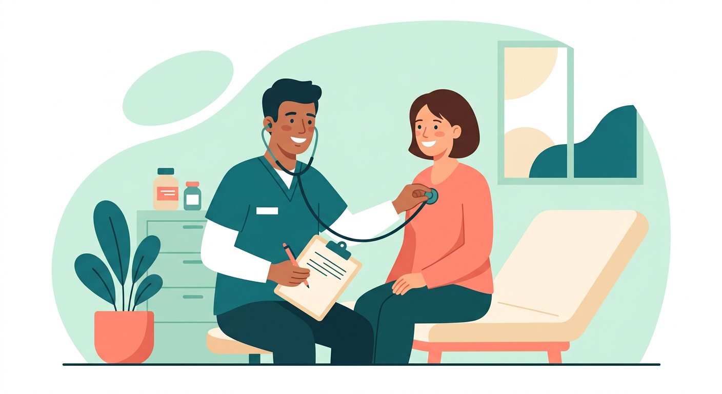 General healthcare checkup illustration